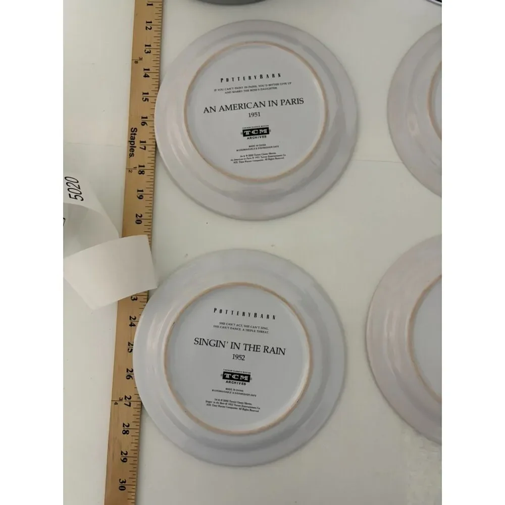 2002 Turner Classic Movie Archives 4 plate set inside metal movie reel tin
